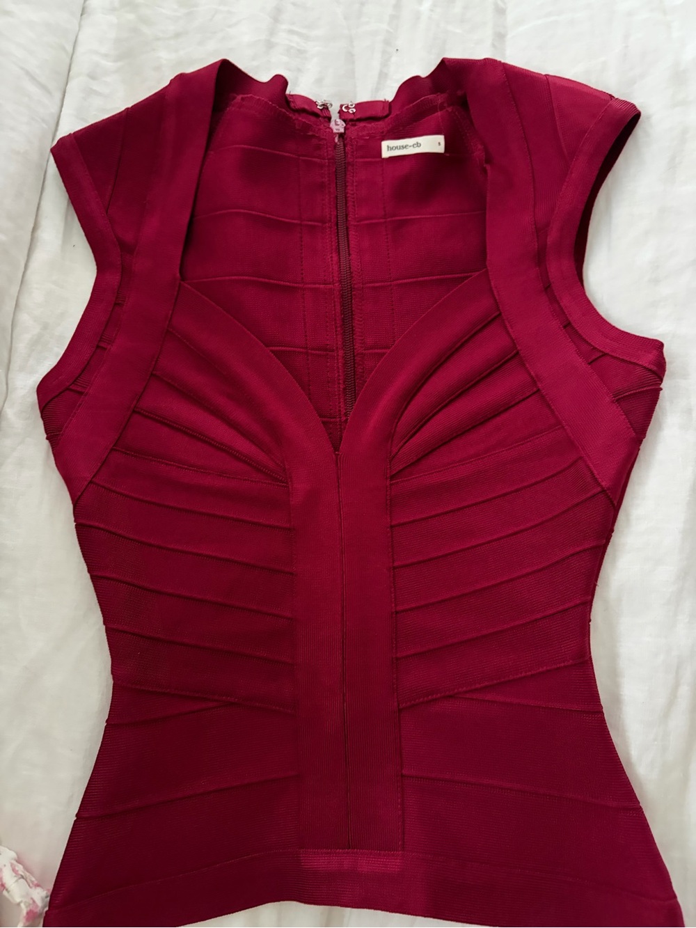 House of CB Deep Burgundy Sculpted Bandage Tank